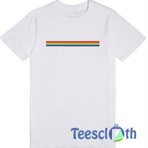 Rainbow Stripe White T Shirt