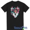 Colorful Wolf Printed T Shirt