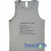 Weekend To Do List Tank Top
