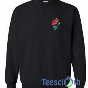 Rose Flower Black Sweatshirt