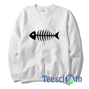 Fish Bone Print Sweatshirt Unisex Adult Size S to 3XL