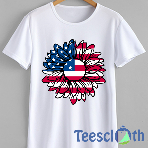American Flag Sunflower T Shirt For Men Women And Youth