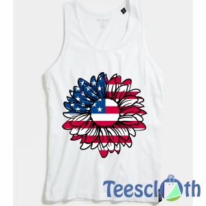 American Flag Sunflower Tank Top Men And Women Size S to 3XL