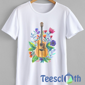 Floral Guitar Art T Shirt For Men Women And Youth