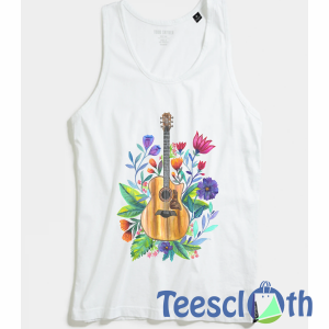 Floral Guitar Art Tank Top Men And Women Size S to 3XL
