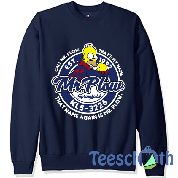 Mr Plow Springfield Sweatshirt Unisex Adult Size S to 3XL