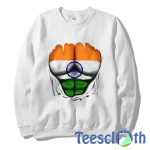 India Flag Ripped Sweatshirt Unisex Adult Size S to 3XL