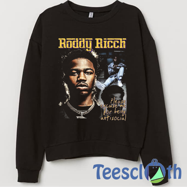 Roddy Ricch Sweatshirt Unisex Adult Size S to 3XL