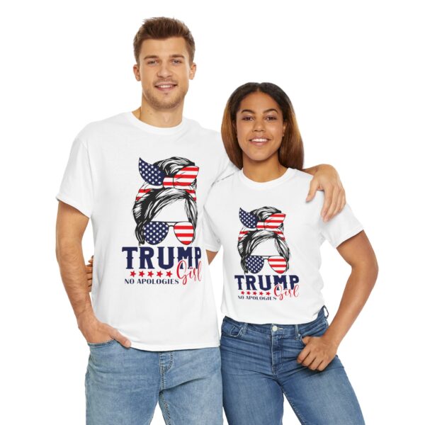 Trump Girl No Apologies Messy Bun Trump 2024 T-Shirt